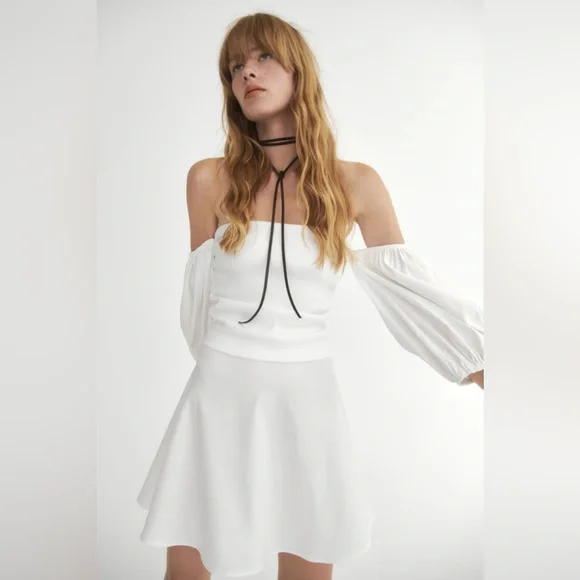 zara white drop waist dress Zara Drop Waist Maxi Dress-White XL main image 1